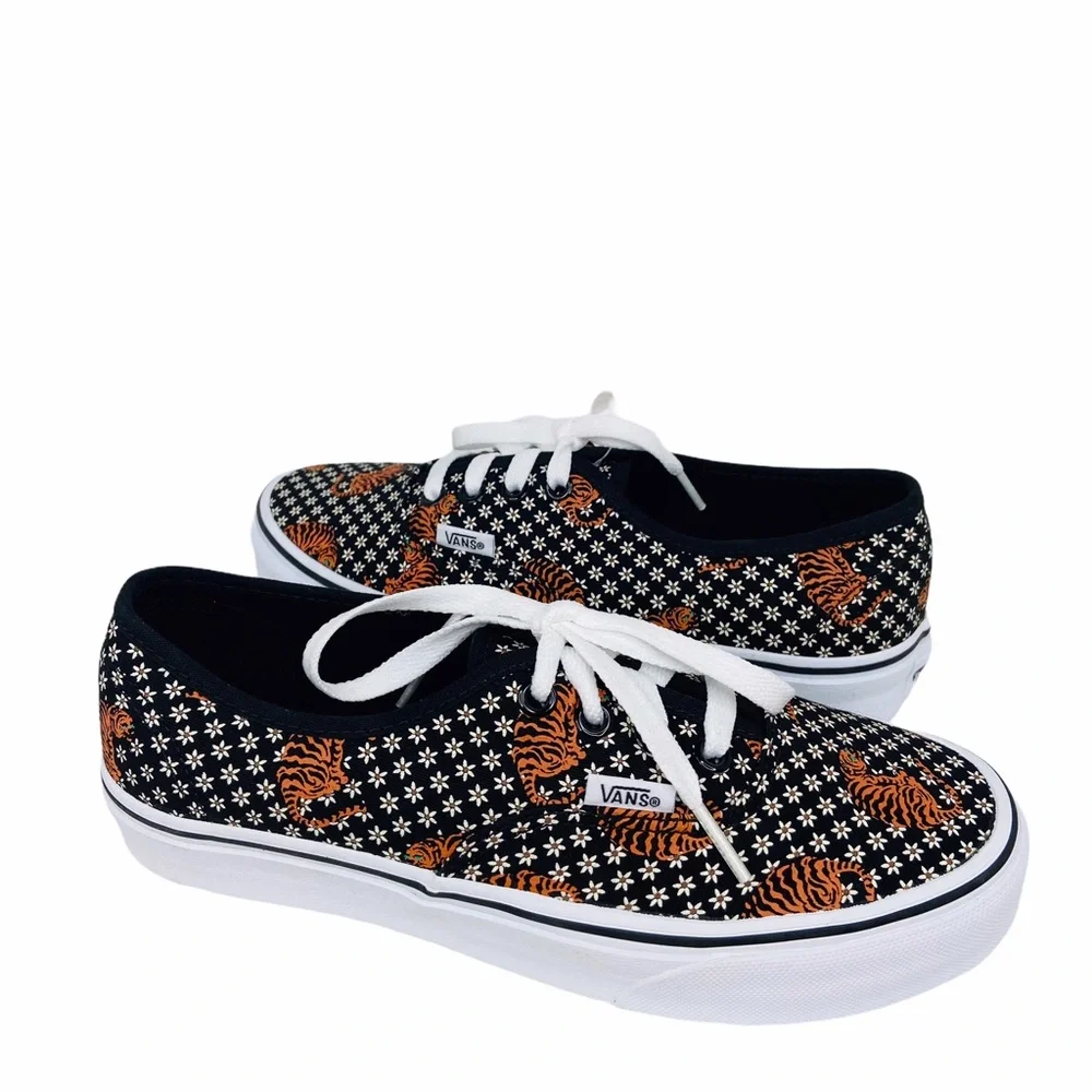 Vans Authentic Tiger Floral Womens 7 Black